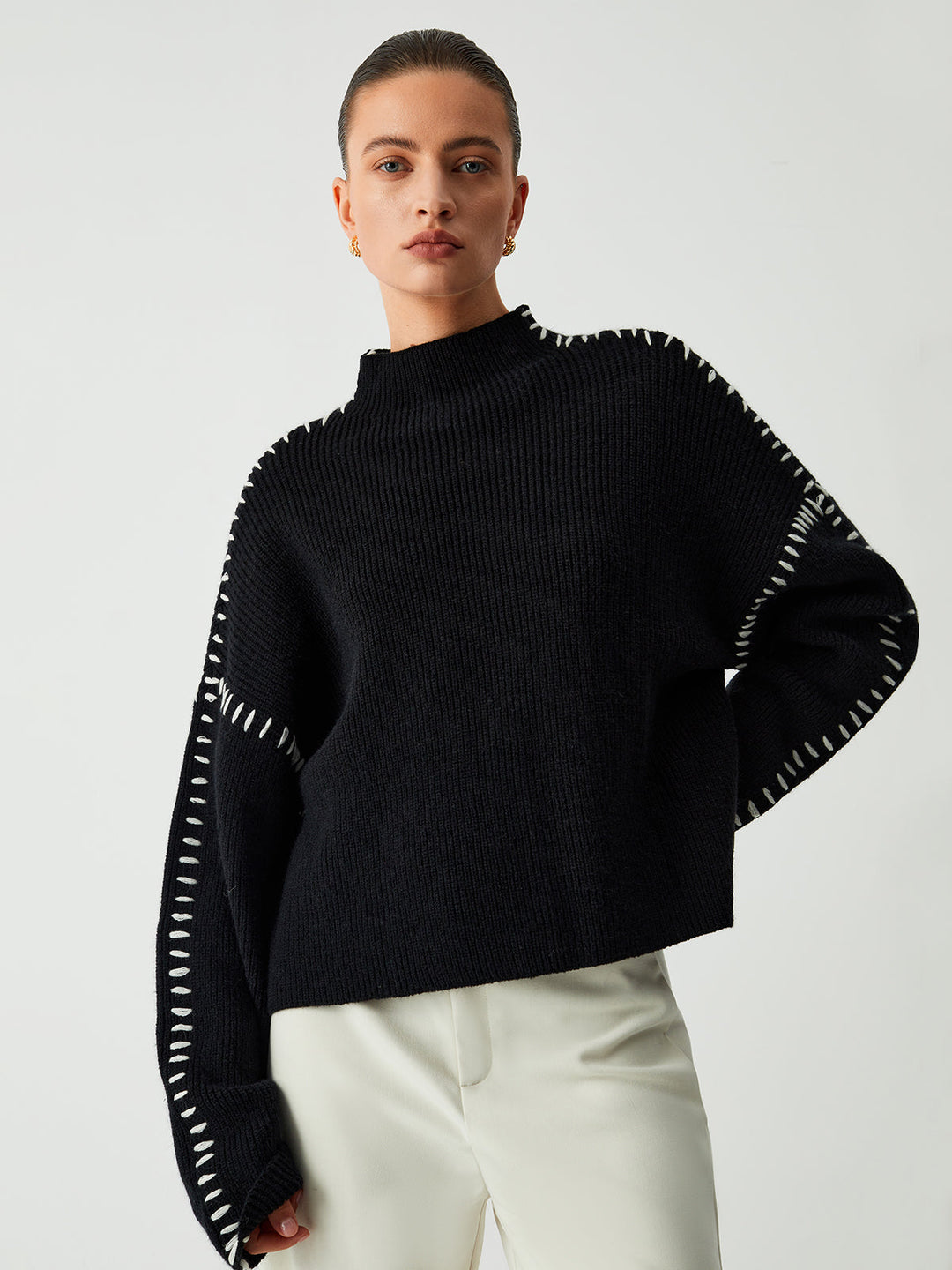 Alexiah™ - Chic Stitch-Detail Sweater