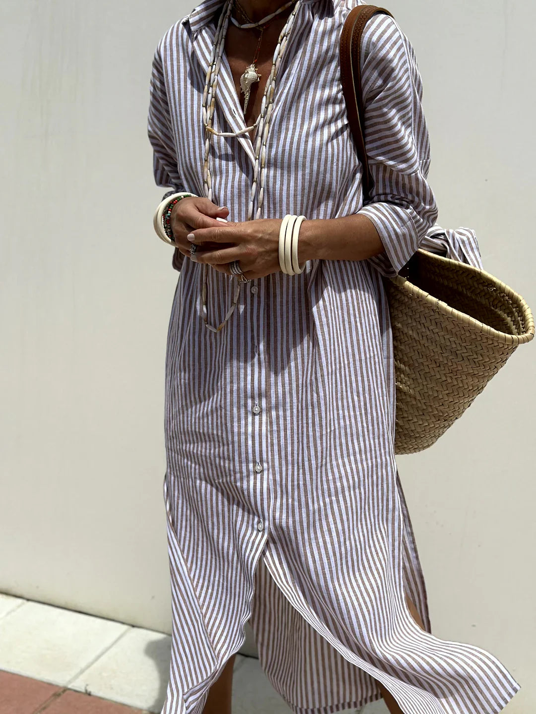 ELLE - STRIPED DRESS SHIRT